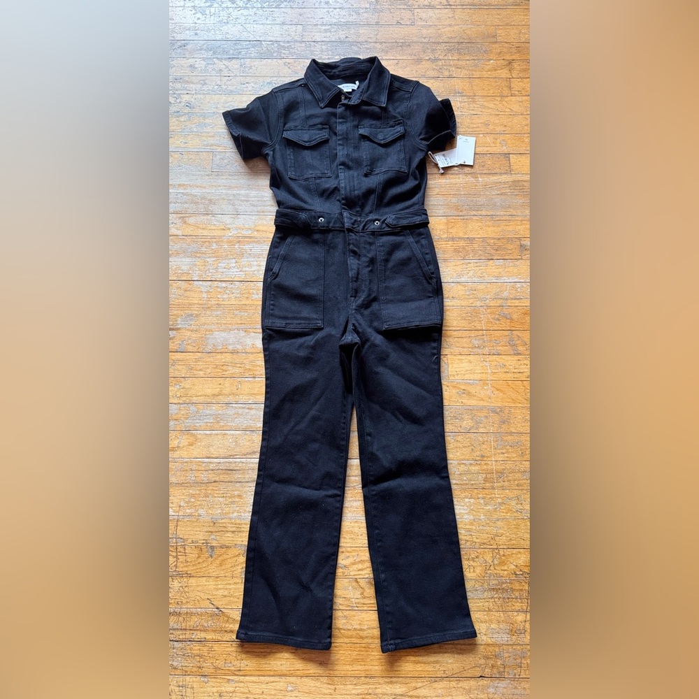 NWT - Good American -‎ Black Short-Sleeve Utility Jumpsuit - Picture 2 of 8